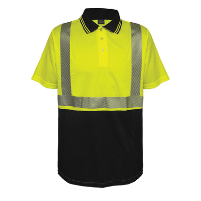 PIP Reflective Apparel 302CT ANSI Type R Class 2 Short Sleeve Polo Shirt with Segmented Tape