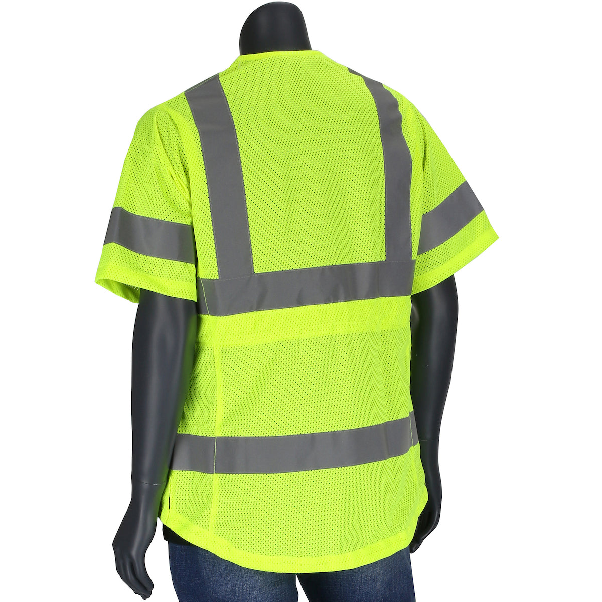 ANSI Type R Class 3 Women's Contoured Vest with Solid Front, Mesh Back and Adjustable Waist