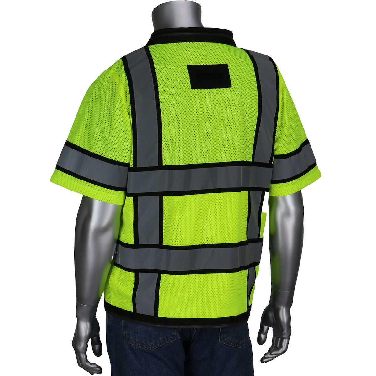 ANSI Type R Class 3 Black Two-Tone Eleven Pocket Tech-Ready Mesh Surveyors Vest with "D" Ring Access