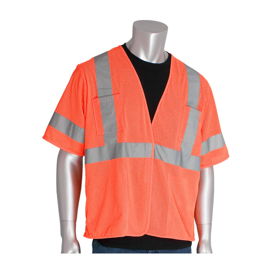 PIP 303-HSVE ANSI Type R Class 3 Value Four Pocket Mesh Vest - view 3