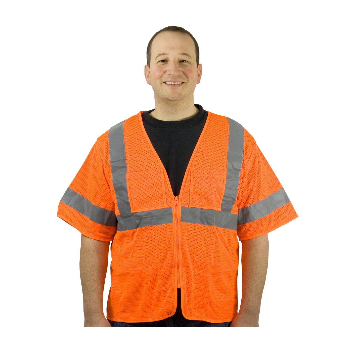 PIP® ANSI Type R Class 3 Value Four Pocket Zipper Mesh Vest