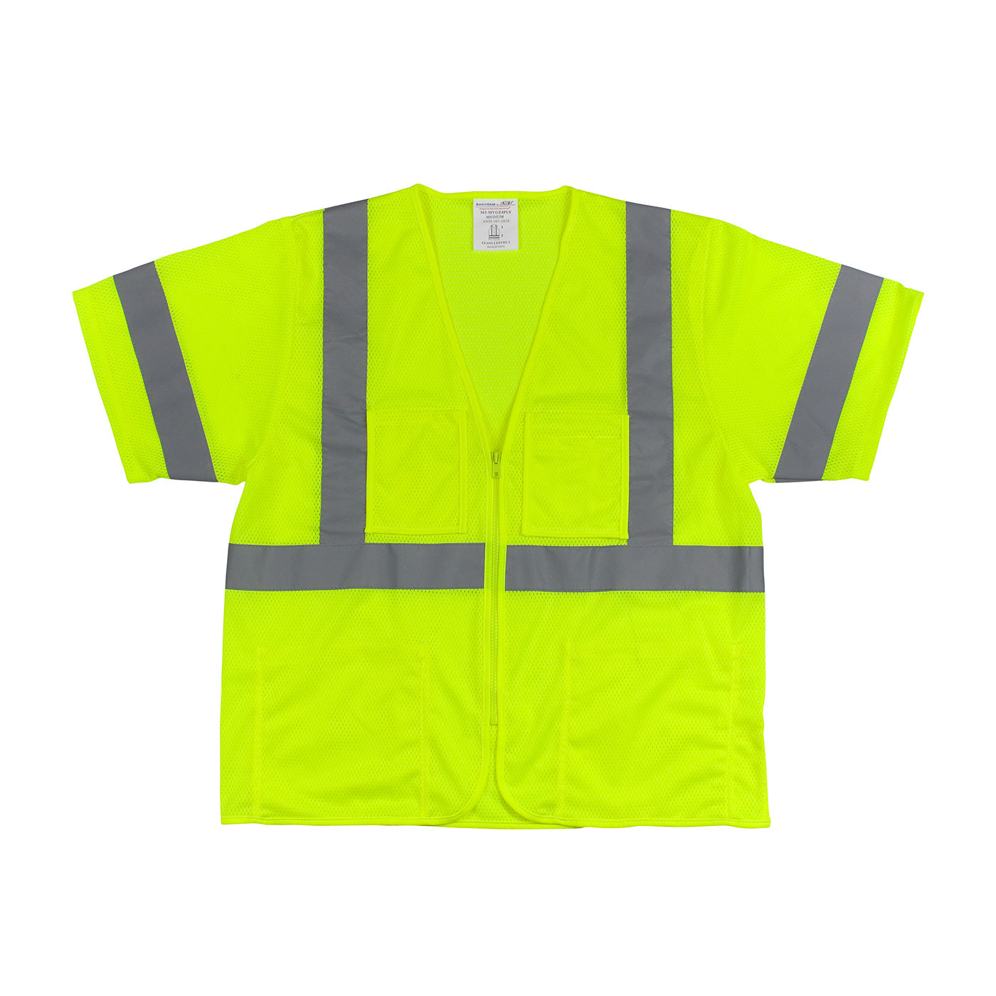 PIP® ANSI Type R Class 3 Value Four Pocket Zipper Mesh Vest