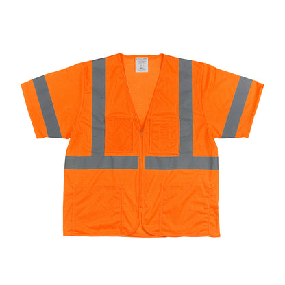 PIP® ANSI Type R Class 3 Value Four Pocket Zipper Mesh Vest