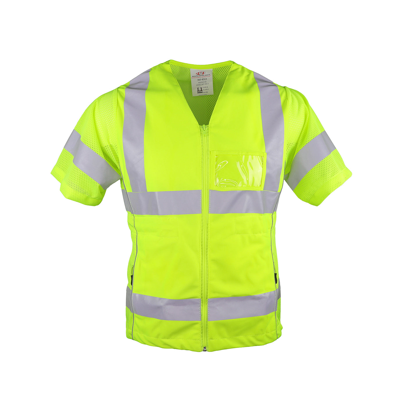 ANSI Type R Class 3 Women's Contoured Vest with Solid Front, Mesh Back and Adjustable Waist