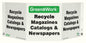 ZING At Work Sign 'Recycle Magazines, Catalogs & Newspapers' Tri-View 19"X7.5'X6' - 3033