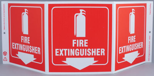 ZING Safety Sign "Fire Extinguisher" Standard Triview - official Zing product image 1