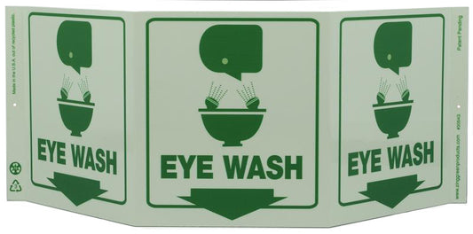 ZING Safety Sign "Eye Wash" Standard Triview - Glow - official Zing product image 1
