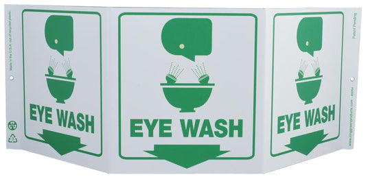 ZING Safety Sign "Eye Wash" Standard Triview - official Zing product image 1