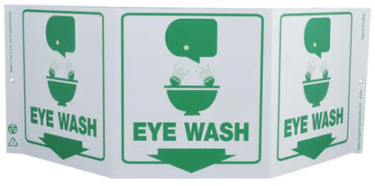 ZING Safety Sign "Eye Wash" Standard Triview
