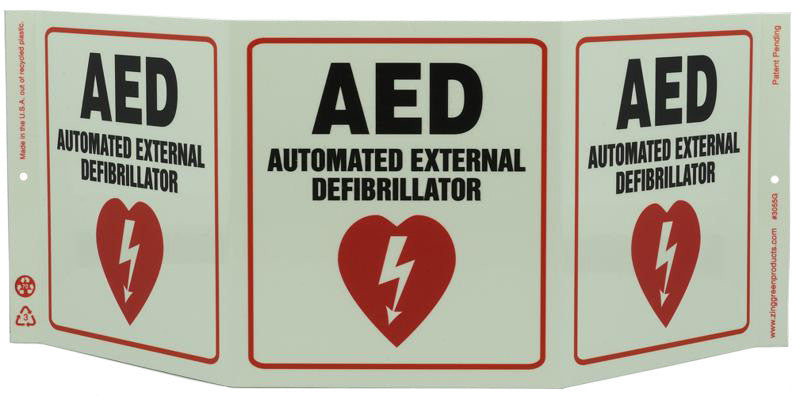 ZING Safety Sign "Aed" Standard Triview - Glow - official Zing product image 2