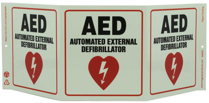 ZING Safety Sign "Aed" Standard Triview - Glow - official Zing product image 2