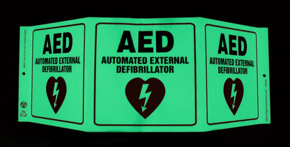 ZING Safety Sign "Aed" Standard Triview - Glow - official Zing product image 1
