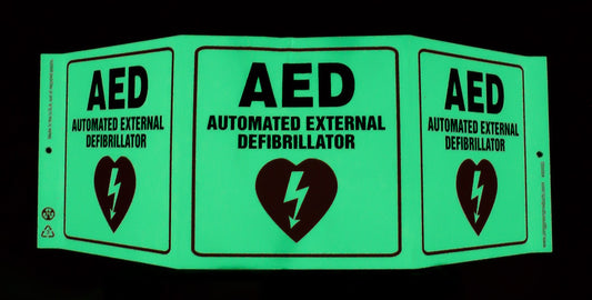 ZING Safety Sign "Aed" Standard Triview - Glow - official Zing product image 1
