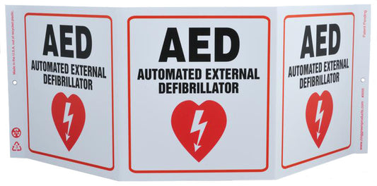 ZING Safety Sign "AED" Standard Triview - official Zing product image 1