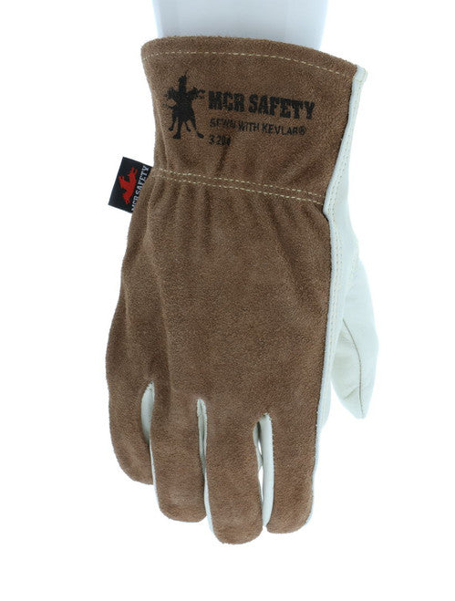 3204_ - 3204L - 30563 - 360 - Leather driver work gloves – MCR Safety Group 3204 – grain leather palm with Kevlar® stitching,