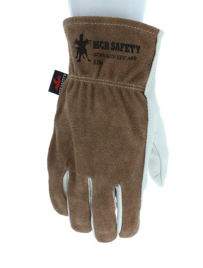 3204_ - 3204L - 30563 - 360 - Leather driver work gloves – MCR Safety Group 3204 – grain leather palm with Kevlar® stitching,