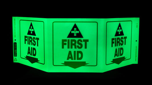ZING Safety Sign "First Aid" Standard Triview - Glow - official Zing product image 1