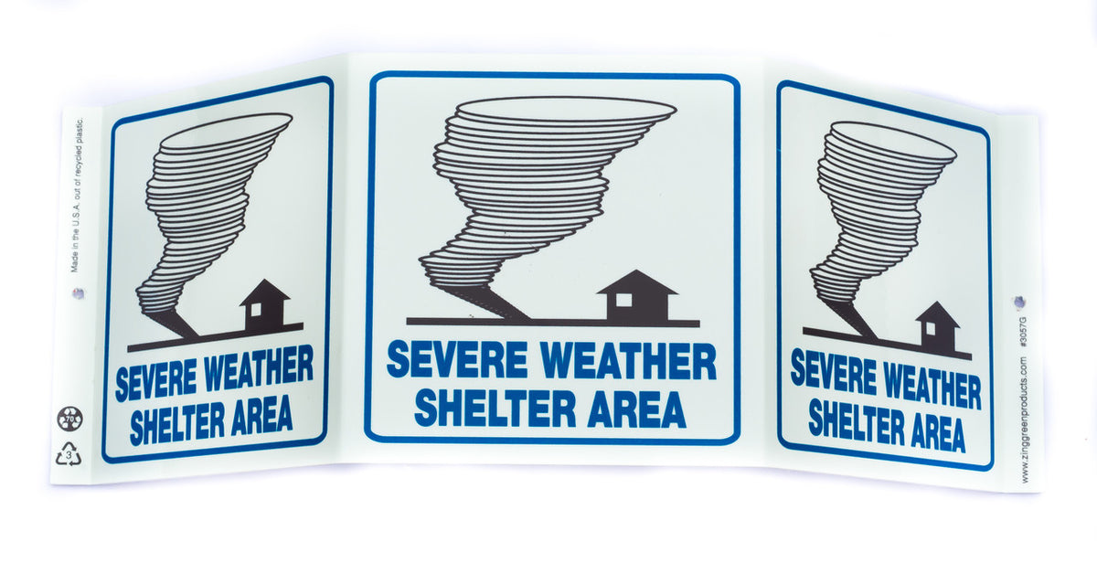ZING Safety Sign "Severe Weather" Standard Triview - Glow - official Zing product image 2