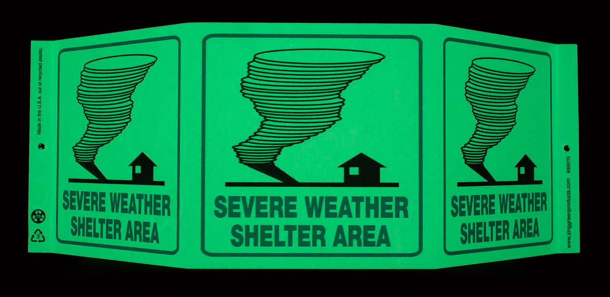 ZING Safety Sign "Severe Weather" Standard Triview - Glow - official Zing product image 1