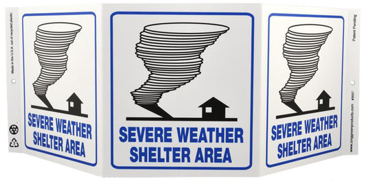 ZING Safety Sign "Severe Weather" Standard Triview - official Zing product image 1