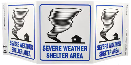 ZING Safety Sign "Severe Weather" Standard Triview