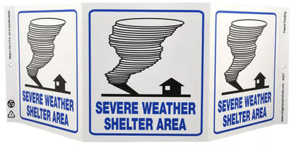 ZING Safety Sign "Severe Weather" Standard Triview