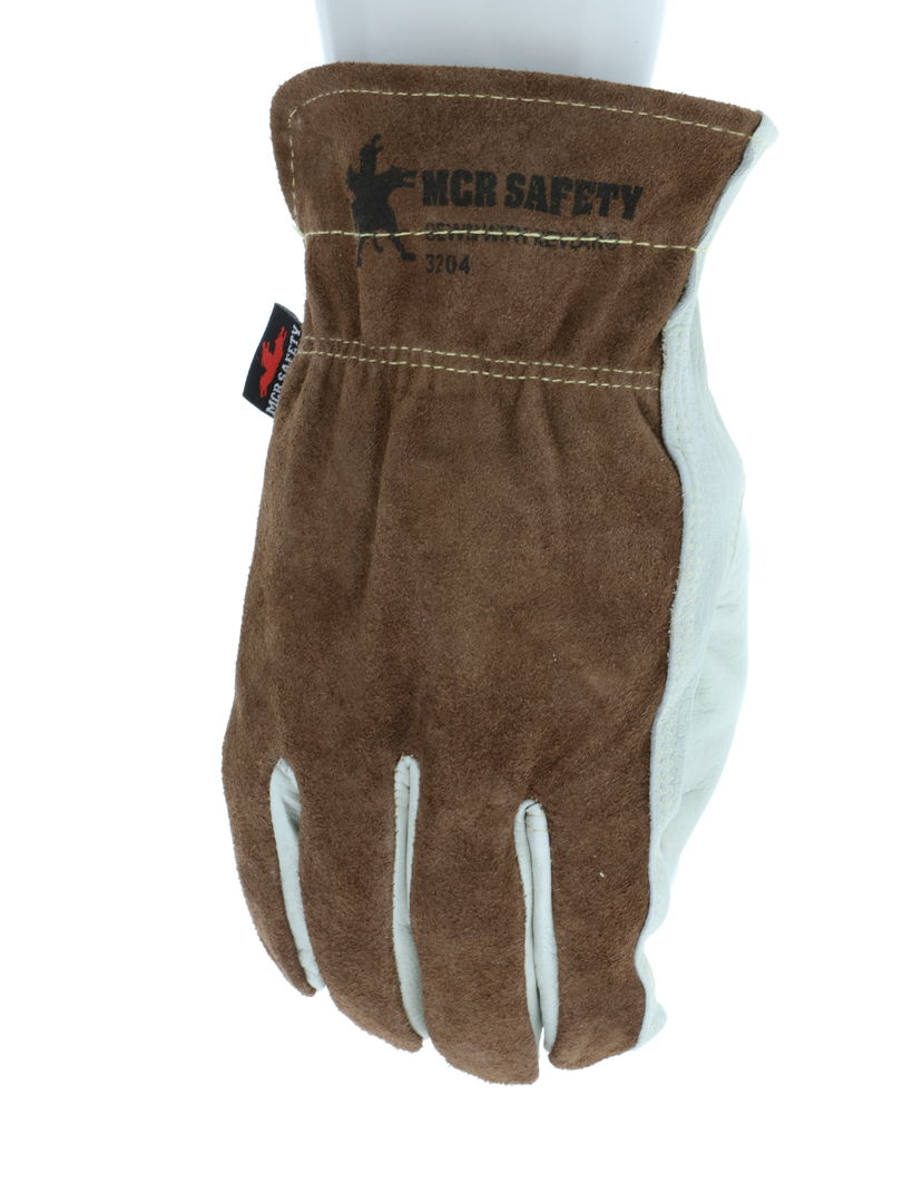 3204K - Leather Drivers Work Gloves - Lined and Sewn with DuPont™ Kevlar® - Competitive Value (CV) C+ Grade - Grain Leather Palm and Split Leather Back - Keystone Thumb