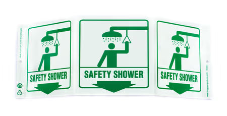 ZING Safety Sign "Safety Shower" Standard Triview - Glow