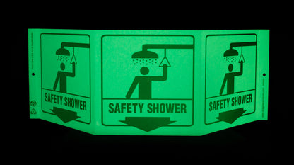 ZING Safety Sign "Safety Shower" Standard Triview - Glow - official Zing product image 1
