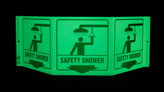 ZING Safety Sign "Safety Shower" Standard Triview - Glow - official Zing product image 1
