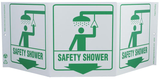 ZING Safety Sign "Safety Shower" Standard Triview - official Zing product image 1