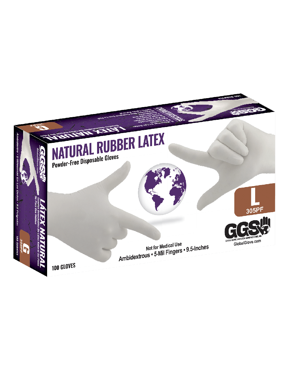 Global Glove - 305PF - Disposable Gloves - rubber coating - red