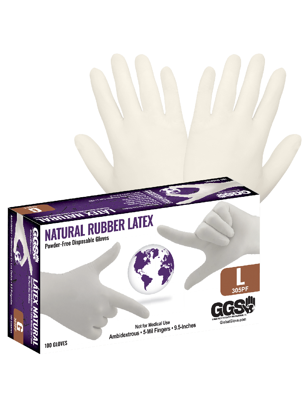 Global Glove - 305PF - Disposable Gloves - rubber coating - red