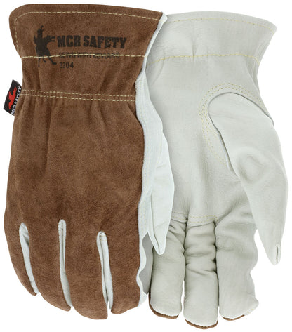 3204K - Leather Drivers Work Gloves - Lined and Sewn with DuPont™ Kevlar® - Competitive Value (CV) C+ Grade - Grain Leather Palm and Split Leather Back - Keystone Thumb