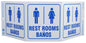 ZING Facility Sign "Restroom" Standard Triview, Bilingual - 3061