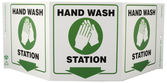 ZING Safety Sign "Hand Wash Station" Standard Triview - official Zing product image 1
