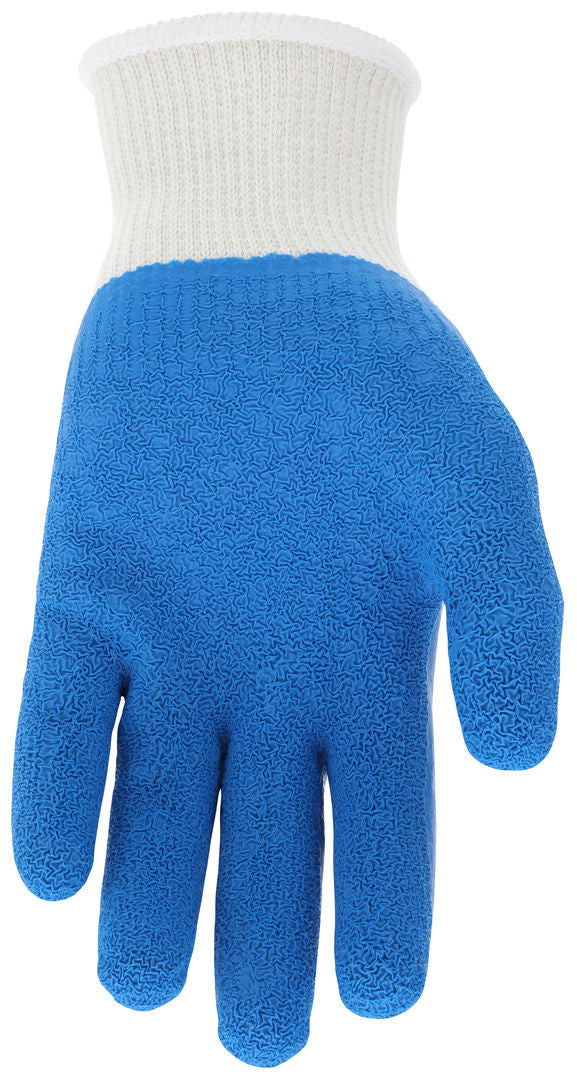 FG305 - MCR Safety NXG® Work Gloves - 10-Gauge White Cotton/Polyester Shell - Blue Latex Palm, Fingertips and Over-the-Knuckle Dip - NXG® Provides Premium Quality, Comfort and Fit - A Great Choice for Long Workdays