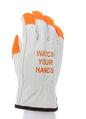 3215HVI_ - 3215HVIL - 30681 - 360 - Leather driver work gloves – MCR Safety Group 3215HVI – grain cowskin leather with orange