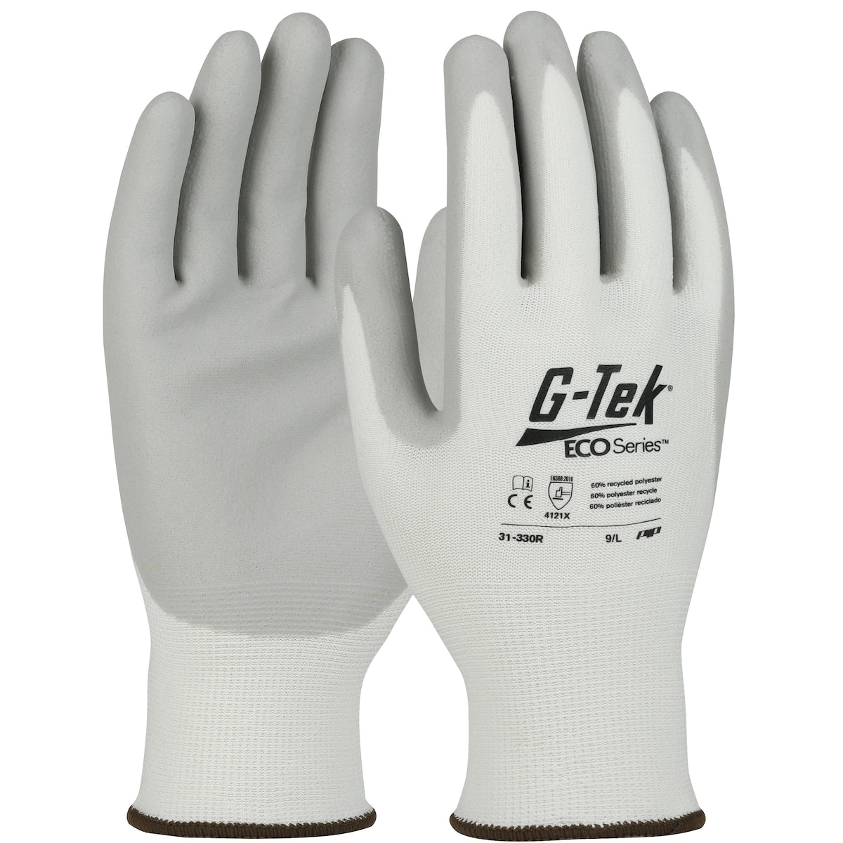 G-Tek® ECO Series™: Seamless Knit Recycled Yarn / Spandex Blended Glove with Nitrile Coated Foam Grip on Palm & Fingers