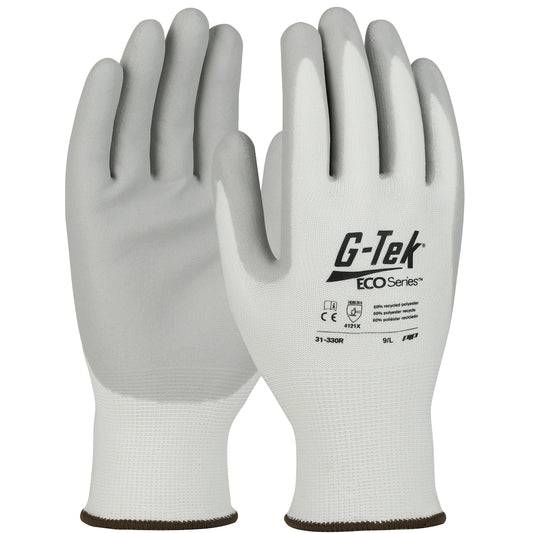 G-Tek® ECO Series™: Seamless Knit Recycled Yarn / Spandex Blended Glove with Nitrile Coated Foam Grip on Palm & Fingers