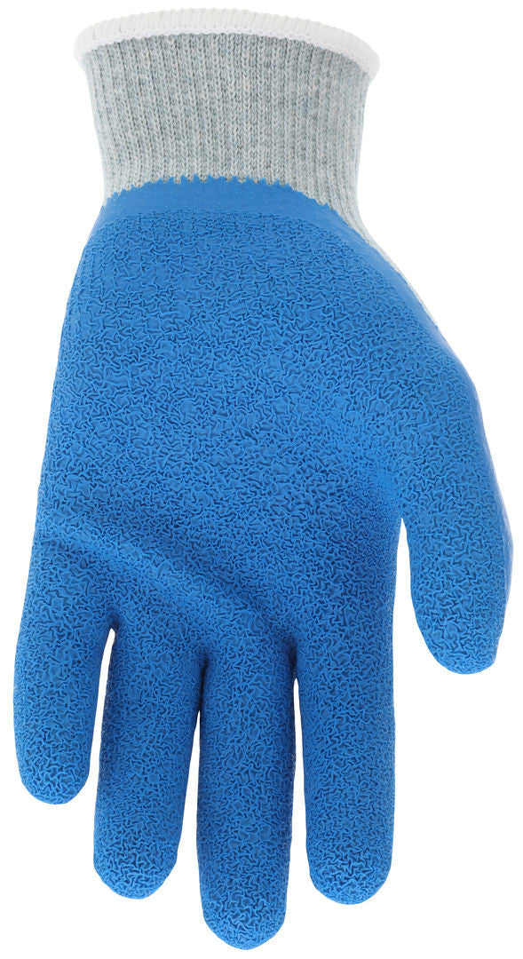 FT300 - MCR Safety NXG® Work Gloves - 10-Gauge Gray Cotton/Polyester Shell - Blue Latex Palm and Fingertips - NXG® Provides Premium Quality, Comfort, and Fit - A Great Choice for Long Workdays