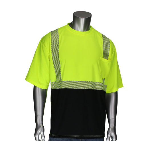 PIP® ANSI Type R Class 2 Short Sleeve T-Shirt with Black Bottom