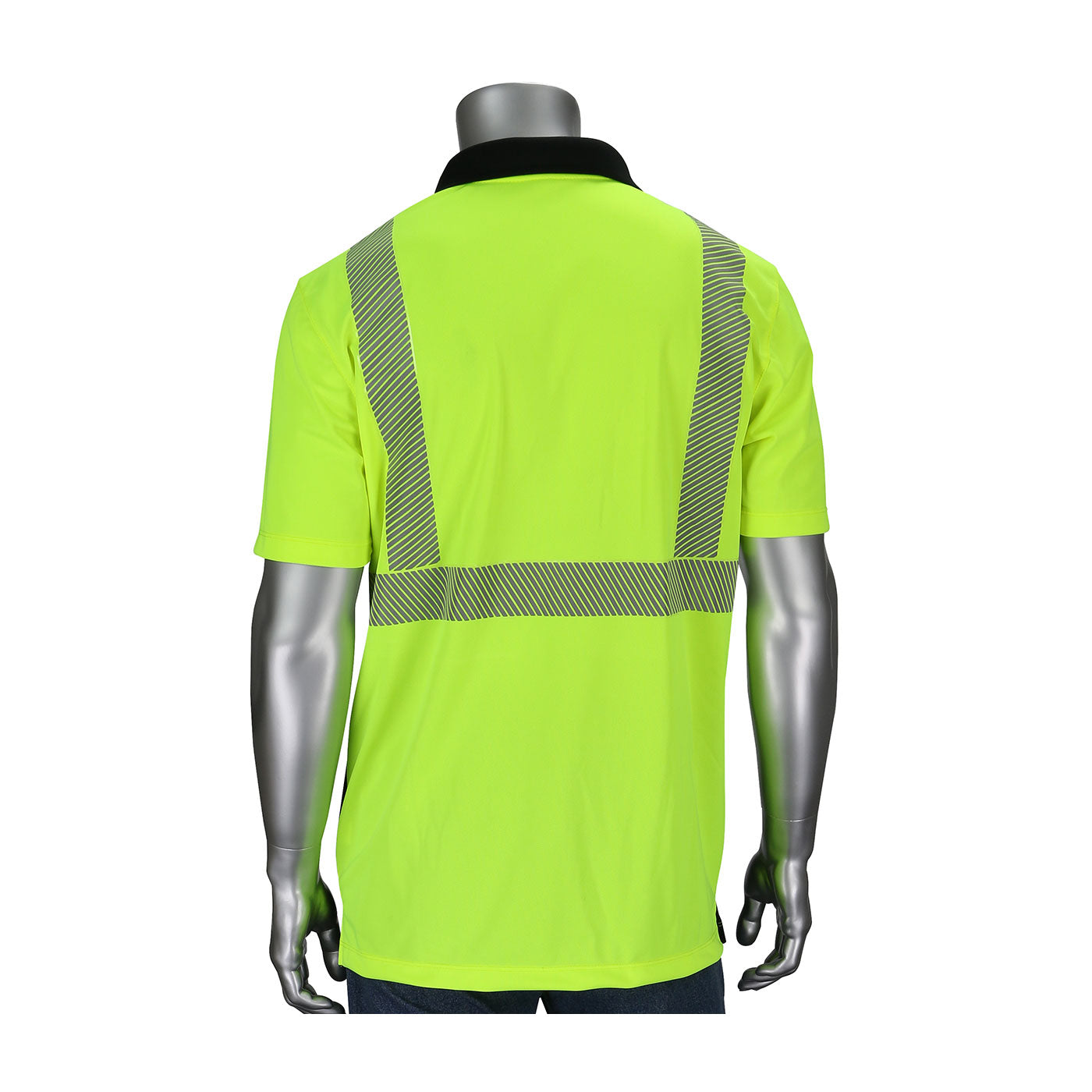 PIP® ANSI Type R Class 2 Polo Shirt with Black Bottom Front