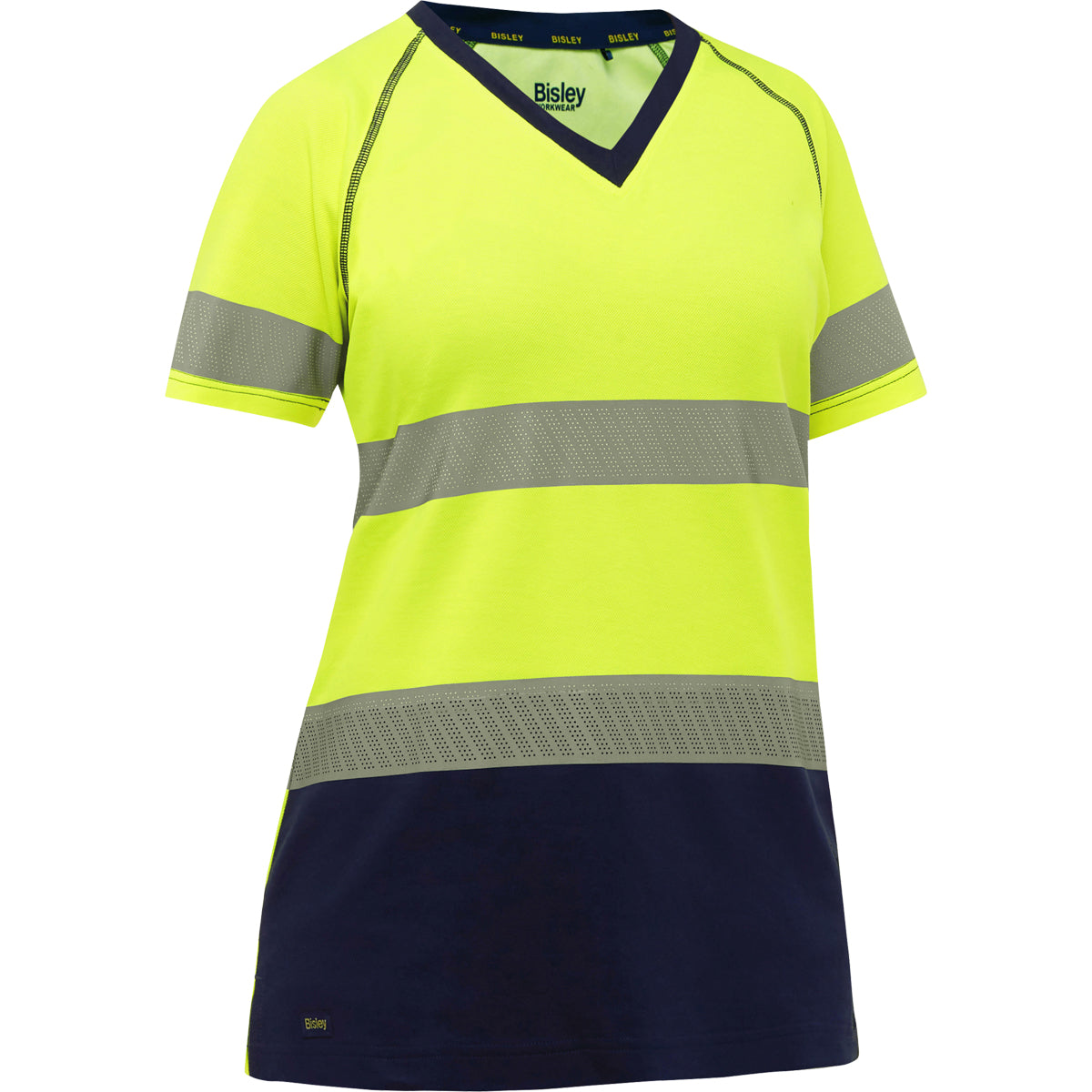 ANSI Type R Class 2 Women's Short Sleeve T-Shirt with Navy Bottom