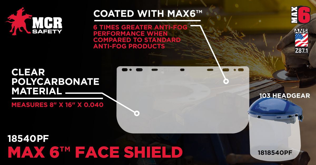 MCR Safety 181540PF - 8X16" .040 Visor Pc - MAX6 - manufacturer product image 2