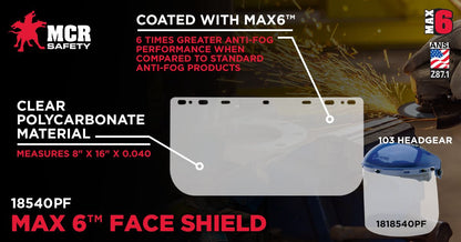 MCR Safety 181540PF - 8X16" .040 Visor Pc - MAX6 - manufacturer product image 2
