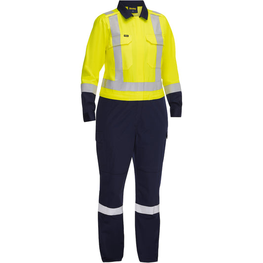 ANSI Type R Class 2 Women's Vented Coverall with Navy Bottom - Industrial Wash Durable