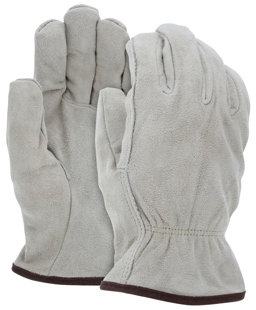 Split Cowhide Driver Gloves, Fleece Lined, Slip-On Cuff