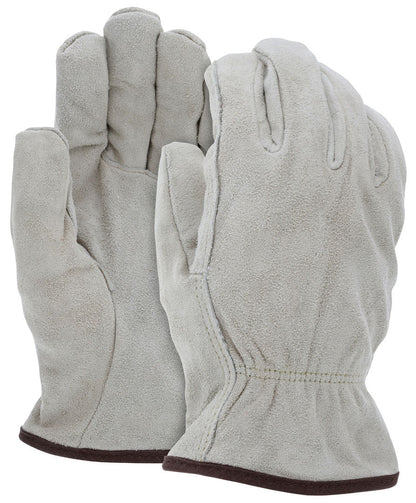Split Cowhide Driver Gloves, Fleece Lined, Slip-On Cuff