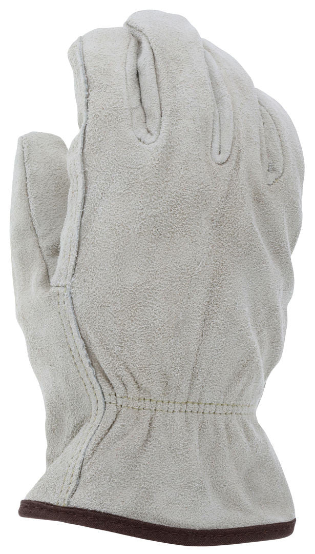 Split Cowhide Driver Gloves, Fleece Lined, Slip-On Cuff